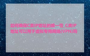 如何确保C类IP地址的唯一性_C类IP地址可以用于虚拟专用网络(VPN)吗