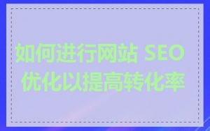 如何进行网站 SEO 优化以提高转化率
