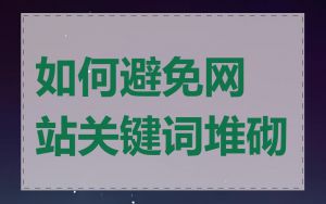 如何避免网站关键词堆砌