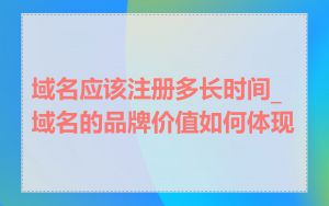域名应该注册多长时间_域名的品牌价值如何体现