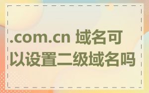 .com.cn 域名可以设置二级域名吗