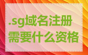 .sg域名注册需要什么资格