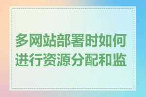 多网站部署时如何进行资源分配和监控