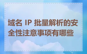 域名 IP 批量解析的安全性注意事项有哪些