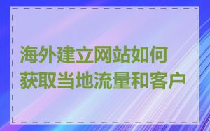海外建立网站如何获取当地流量和客户