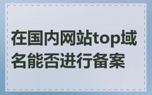 在国内网站top域名能否进行备案