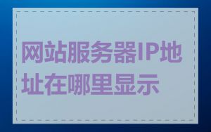 网站服务器IP地址在哪里显示