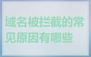 域名被拦截的常见原因有哪些
