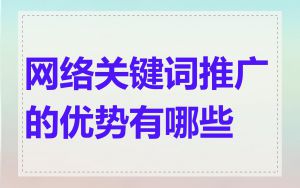 网络关键词推广的优势有哪些