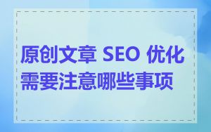 原创文章 SEO 优化需要注意哪些事项