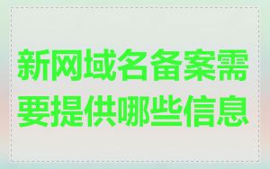 新网域名备案需要提供哪些信息