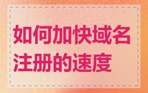 如何加快域名注册的速度