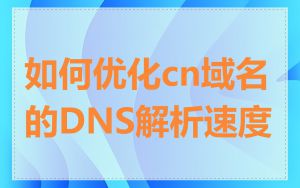 如何优化cn域名的DNS解析速度