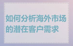 如何分析海外市场的潜在客户需求