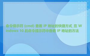 命令提示符 (cmd) 查看 IP 地址的快捷方式_在 Windows 10 的命令提示符中查看 IP 地址的方法