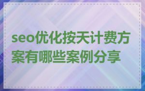 seo优化按天计费方案有哪些案例分享