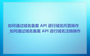 如何通过域名备案 API 进行域名托管操作_如何通过域名备案 API 进行域名注销操作
