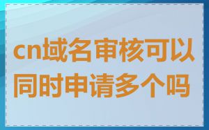 cn域名审核可以同时申请多个吗