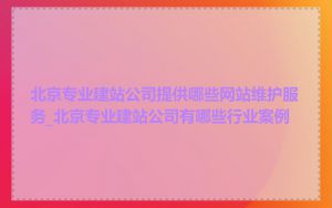 北京专业建站公司提供哪些网站维护服务_北京专业建站公司有哪些行业案例