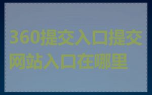 360提交入口提交网站入口在哪里