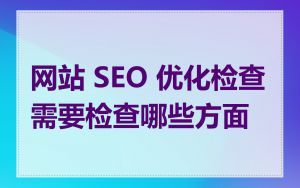 网站 SEO 优化检查需要检查哪些方面