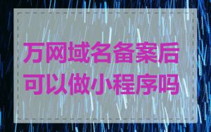 万网域名备案后可以做小程序吗