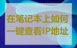 在笔记本上如何一键查看IP地址