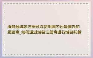 服务器域名注册可以使用国内还是国外的服务商_如何通过域名注册商进行域名托管