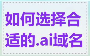 如何选择合适的.ai域名
