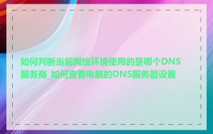如何判断当前网络环境使用的是哪个DNS服务商_如何查看电脑的DNS服务器设置