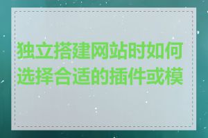 独立搭建网站时如何选择合适的插件或模板
