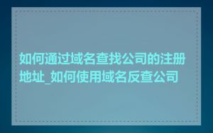 如何通过域名查找公司的注册地址_如何使用域名反查公司