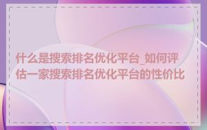 什么是搜索排名优化平台_如何评估一家搜索排名优化平台的性价比