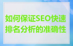 如何保证SEO快速排名分析的准确性