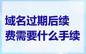 域名过期后续费需要什么手续