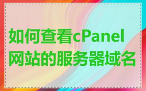 如何查看cPanel网站的服务器域名