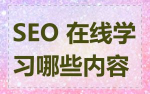 SEO 在线学习哪些内容