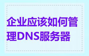 企业应该如何管理DNS服务器