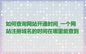 如何查询网站开通时间_一个网站注册域名的时间在哪里能查到