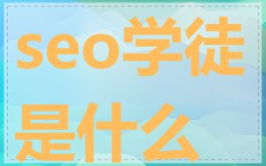 seo学徒是什么