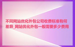 不同网站优化外包公司收费标准有何差异_网站优化外包一般需要多少费用