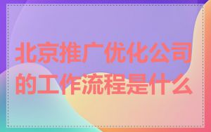 北京推广优化公司的工作流程是什么