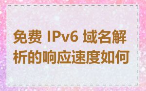 免费 IPv6 域名解析的响应速度如何