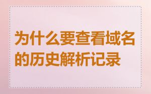 为什么要查看域名的历史解析记录