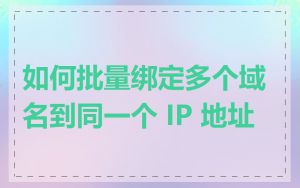 如何批量绑定多个域名到同一个 IP 地址