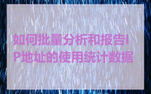 如何批量分析和报告IP地址的使用统计数据