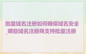 批量域名注册如何确保域名安全_哪些域名注册商支持批量注册