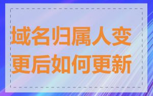 域名归属人变更后如何更新