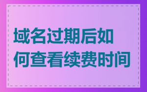 域名过期后如何查看续费时间