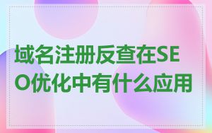 域名注册反查在SEO优化中有什么应用